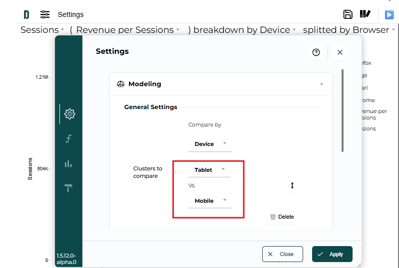 explore - comparison dimension